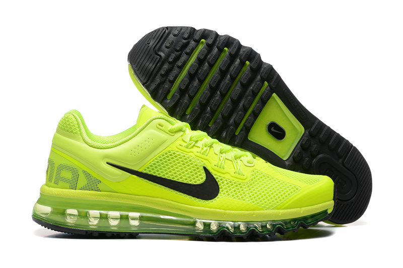 Women's Hot sale Running weapon Air Max 2013 Green Shoes 012